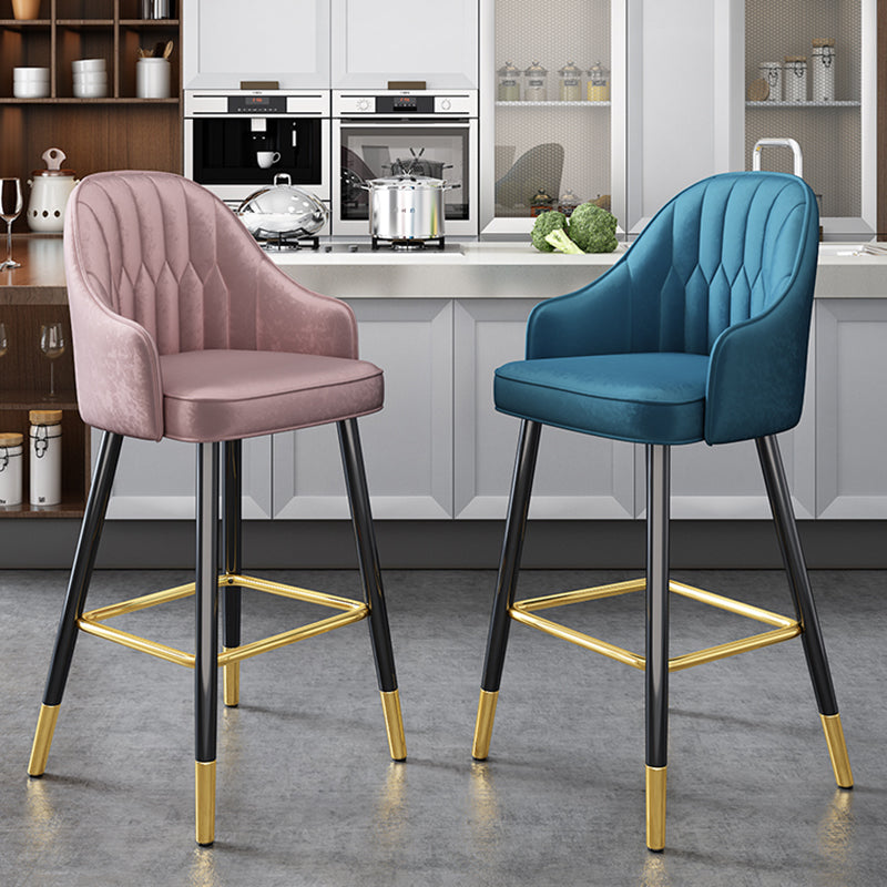 Scandinavia Style Bar-stool Metal Legs Leather Bucket Seat for Kitchen Bar Clearhalo 'Bar Furniture' 'Bar Stools' 'bar_stools' 'furn' 'furn_bar_stools' 'furniture_bar_stools' 'Kitchen & Dining Furniture' 'kitchen&dining_furn' 'kitchen' 'kitchen_furn' Furniture' 4556061
