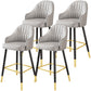 Scandinavia Style Bar-stool Metal Legs Leather Bucket Seat for Kitchen Bar Grey 4 Piece Set Clearhalo 'Bar Furniture' 'Bar Stools' 'bar_stools' 'furn' 'furn_bar_stools' 'furniture_bar_stools' 'Kitchen & Dining Furniture' 'kitchen&dining_furn' 'kitchen' 'kitchen_furn' Furniture' 4556069
