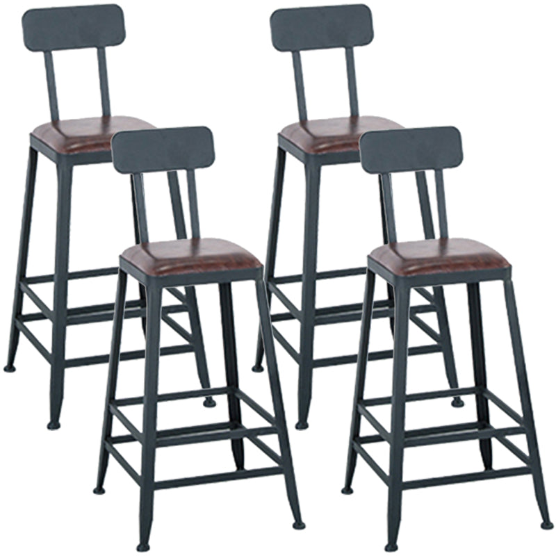 Modern Style Metal Bar Stool with Footrest and Low Back Bistro Simple Bar Stool 4 Piece Set Counter Stool(26"H) Clearhalo 'Bar Furniture' 'Bar Stools' 'bar_stools' 'furn' 'furn_bar_stools' 'furniture_bar_stools' 'Kitchen & Dining Furniture' 'kitchen&dining_furn' 'kitchen' 'kitchen_furn' Furniture' 4556075