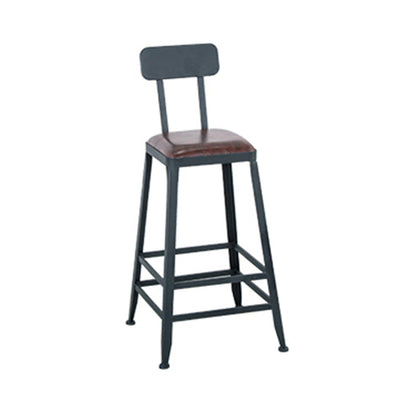 Modern Style Metal Bar Stool with Footrest and Low Back Bistro Simple Bar Stool 1 Piece Counter Stool(26"H) Clearhalo 'Bar Furniture' 'Bar Stools' 'bar_stools' 'furn' 'furn_bar_stools' 'furniture_bar_stools' 'Kitchen & Dining Furniture' 'kitchen&dining_furn' 'kitchen' 'kitchen_furn' Furniture' 4556076
