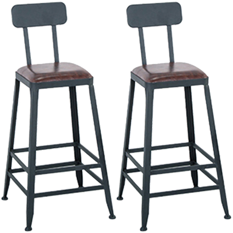 Modern Style Metal Bar Stool with Footrest and Low Back Bistro Simple Bar Stool 2 Piece Set Counter Stool(26"H) Clearhalo 'Bar Furniture' 'Bar Stools' 'bar_stools' 'furn' 'furn_bar_stools' 'furniture_bar_stools' 'Kitchen & Dining Furniture' 'kitchen&dining_furn' 'kitchen' 'kitchen_furn' Furniture' 4556078