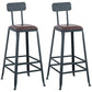 Modern Style Metal Bar Stool with Footrest and Low Back Bistro Simple Bar Stool 2 Piece Set Bar Stool(30"H) Clearhalo 'Bar Furniture' 'Bar Stools' 'bar_stools' 'furn' 'furn_bar_stools' 'furniture_bar_stools' 'Kitchen & Dining Furniture' 'kitchen&dining_furn' 'kitchen' 'kitchen_furn' Furniture' 4556084