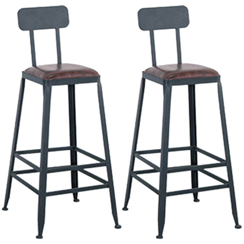Modern Style Metal Bar Stool with Footrest and Low Back Bistro Simple Bar Stool 2 Piece Set Bar Stool(30"H) Clearhalo 'Bar Furniture' 'Bar Stools' 'bar_stools' 'furn' 'furn_bar_stools' 'furniture_bar_stools' 'Kitchen & Dining Furniture' 'kitchen&dining_furn' 'kitchen' 'kitchen_furn' Furniture' 4556084