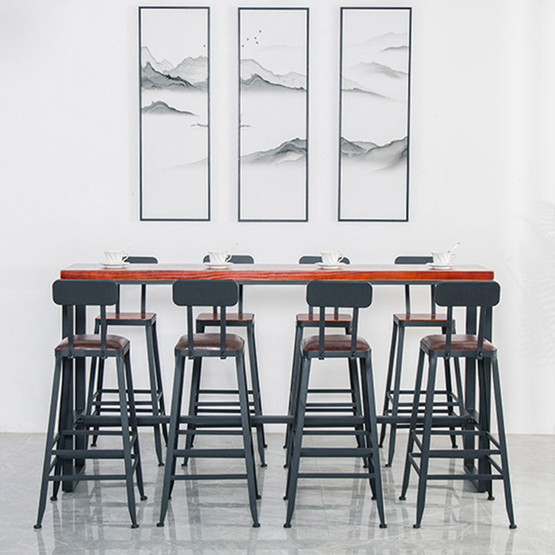 Modern Style Metal Bar Stool with Footrest and Low Back Bistro Simple Bar Stool Clearhalo 'Bar Furniture' 'Bar Stools' 'bar_stools' 'furn' 'furn_bar_stools' 'furniture_bar_stools' 'Kitchen & Dining Furniture' 'kitchen&dining_furn' 'kitchen' 'kitchen_furn' Furniture' 4556087
