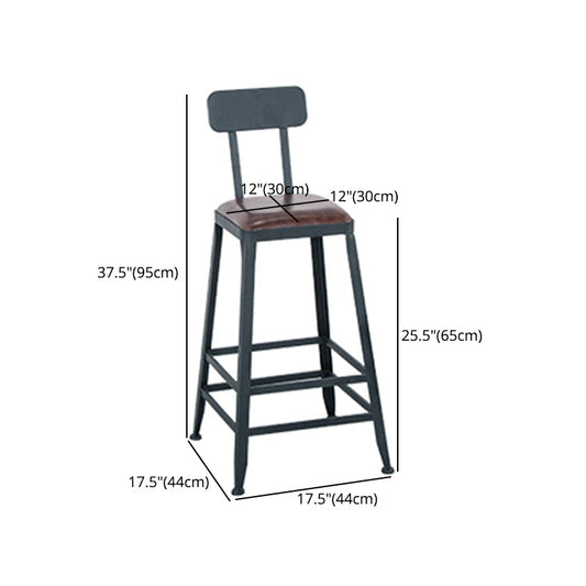 Modern Style Metal Bar Stool with Footrest and Low Back Bistro Simple Bar Stool Clearhalo 'Bar Furniture' 'Bar Stools' 'bar_stools' 'furn' 'furn_bar_stools' 'furniture_bar_stools' 'Kitchen & Dining Furniture' 'kitchen&dining_furn' 'kitchen' 'kitchen_furn' Furniture' 4556090