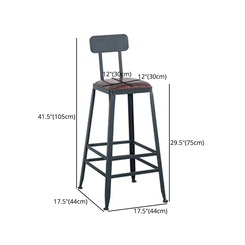 Modern Style Metal Bar Stool with Footrest and Low Back Bistro Simple Bar Stool Clearhalo 'Bar Furniture' 'Bar Stools' 'bar_stools' 'furn' 'furn_bar_stools' 'furniture_bar_stools' 'Kitchen & Dining Furniture' 'kitchen&dining_furn' 'kitchen' 'kitchen_furn' Furniture' 4556091