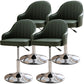 Modern Adjustable Rotatable Counter Stool Steel Cashier Bar Stool with Leather Cushion Blackish Green 4 Piece Set Short Stool(22"H) Clearhalo 'Bar Furniture' 'Bar Stools' 'bar_stools' 'furn' 'furn_bar_stools' 'furniture_bar_stools' 'Kitchen & Dining Furniture' 'kitchen&dining_furn' 'kitchen' 'kitchen_furn' Furniture' 4556093