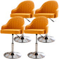Modern Adjustable Rotatable Counter Stool Steel Cashier Bar Stool with Leather Cushion Orange 4 Piece Set Short Stool(22"H) Clearhalo 'Bar Furniture' 'Bar Stools' 'bar_stools' 'furn' 'furn_bar_stools' 'furniture_bar_stools' 'Kitchen & Dining Furniture' 'kitchen&dining_furn' 'kitchen' 'kitchen_furn' Furniture' 4556099