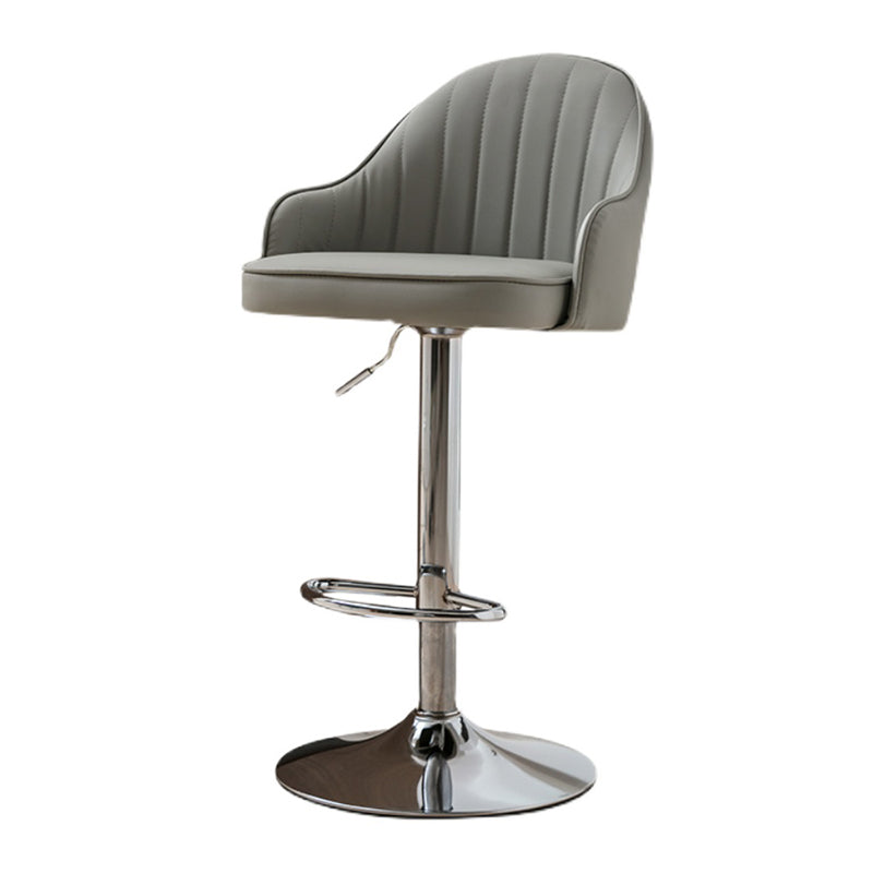 Modern Adjustable Rotatable Counter Stool Steel Cashier Bar Stool with Leather Cushion Clearhalo 'Bar Furniture' 'Bar Stools' 'bar_stools' 'furn' 'furn_bar_stools' 'furniture_bar_stools' 'Kitchen & Dining Furniture' 'kitchen&dining_furn' 'kitchen' 'kitchen_furn' Furniture' 4556101