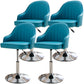 Modern Adjustable Rotatable Counter Stool Steel Cashier Bar Stool with Leather Cushion Lake Blue 4 Piece Set Short Stool(22"H) Clearhalo 'Bar Furniture' 'Bar Stools' 'bar_stools' 'furn' 'furn_bar_stools' 'furniture_bar_stools' 'Kitchen & Dining Furniture' 'kitchen&dining_furn' 'kitchen' 'kitchen_furn' Furniture' 4556115