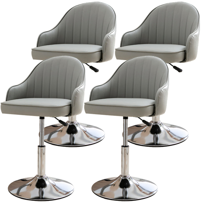 Modern Adjustable Rotatable Counter Stool Steel Cashier Bar Stool with Leather Cushion Smoke Gray 4 Piece Set Short Stool(22"H) Clearhalo 'Bar Furniture' 'Bar Stools' 'bar_stools' 'furn' 'furn_bar_stools' 'furniture_bar_stools' 'Kitchen & Dining Furniture' 'kitchen&dining_furn' 'kitchen' 'kitchen_furn' Furniture' 4556118