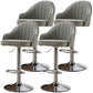 Modern Adjustable Rotatable Counter Stool Steel Cashier Bar Stool with Leather Cushion Smoke Gray 4 Piece Set Bar Stool(31"H) Clearhalo 'Bar Furniture' 'Bar Stools' 'bar_stools' 'furn' 'furn_bar_stools' 'furniture_bar_stools' 'Kitchen & Dining Furniture' 'kitchen&dining_furn' 'kitchen' 'kitchen_furn' Furniture' 4556121