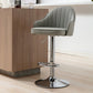Modern Adjustable Rotatable Counter Stool Steel Cashier Bar Stool with Leather Cushion Smoke Gray 1 Piece Bar Stool(31"H) Clearhalo 'Bar Furniture' 'Bar Stools' 'bar_stools' 'furn' 'furn_bar_stools' 'furniture_bar_stools' 'Kitchen & Dining Furniture' 'kitchen&dining_furn' 'kitchen' 'kitchen_furn' Furniture' 4556122