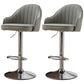 Modern Adjustable Rotatable Counter Stool Steel Cashier Bar Stool with Leather Cushion Smoke Gray 2 Piece Set Bar Stool(31"H) Clearhalo 'Bar Furniture' 'Bar Stools' 'bar_stools' 'furn' 'furn_bar_stools' 'furniture_bar_stools' 'Kitchen & Dining Furniture' 'kitchen&dining_furn' 'kitchen' 'kitchen_furn' Furniture' 4556123
