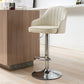 Modern Adjustable Rotatable Counter Stool Steel Cashier Bar Stool with Leather Cushion Off-White 1 Piece Bar Stool(31"H) Clearhalo 'Bar Furniture' 'Bar Stools' 'bar_stools' 'furn' 'furn_bar_stools' 'furniture_bar_stools' 'Kitchen & Dining Furniture' 'kitchen&dining_furn' 'kitchen' 'kitchen_furn' Furniture' 4556128