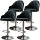 Modern Adjustable Rotatable Counter Stool Steel Cashier Bar Stool with Leather Cushion Black 4 Piece Set Bar Stool(31"H) Clearhalo 'Bar Furniture' 'Bar Stools' 'bar_stools' 'furn' 'furn_bar_stools' 'furniture_bar_stools' 'Kitchen & Dining Furniture' 'kitchen&dining_furn' 'kitchen' 'kitchen_furn' Furniture' 4556133