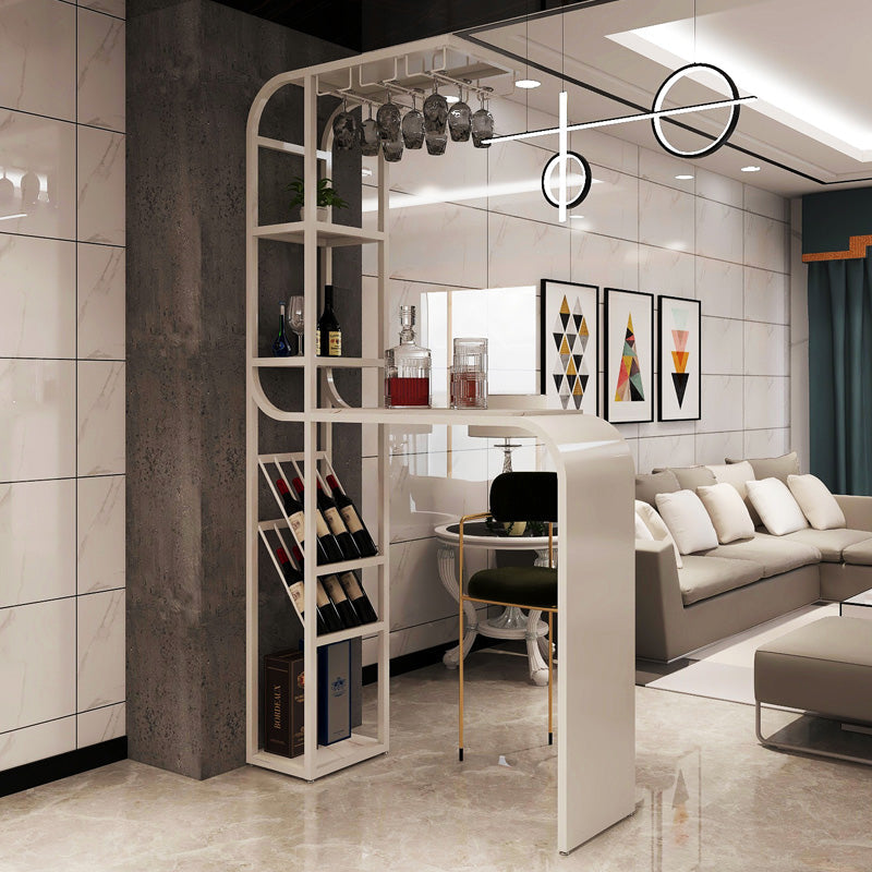 White and Black Modern Style Specialty in Faux Marble and Metal Milk Tea Shop Bar Table 47.2"L x 15.7"W x 41.3"H White Without Chairs Clearhalo 'Bar Furniture' 'Bar Tables' 'bar_tables' 'furn' 'furn_bar_tables' 'Furniture' 'furniture_bar_tables' 'Kitchen & Dining Furniture' 4556160