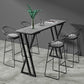 Modern Marble Pub Table with Rectangle Table Top Black Double Pedestal Table - 42" H 78.7"L x 15.7"W x 41.3"H Grey Without Chairs Clearhalo 'Bar Furniture' 'Bar Tables' 'bar_tables' 'furn' 'furn_bar_tables' 'Furniture' 'furniture_bar_tables' 'Kitchen & Dining Furniture' 4556186