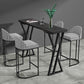 Modern Marble Pub Table with Rectangle Table Top Black Double Pedestal Table - 42" H 70.9"L x 15.7"W x 41.3"H Black Without Chairs Clearhalo 'Bar Furniture' 'Bar Tables' 'bar_tables' 'furn' 'furn_bar_tables' 'Furniture' 'furniture_bar_tables' 'Kitchen & Dining Furniture' 4556191