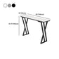 Modern Marble Pub Table with Rectangle Table Top Black Double Pedestal Table - 42" H Clearhalo 'Bar Furniture' 'Bar Tables' 'bar_tables' 'furn' 'furn_bar_tables' 'Furniture' 'furniture_bar_tables' 'Kitchen & Dining Furniture' 4556198