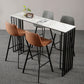 Modern Marble Table with Rectangle Table Top Black Sled Table - 42" H 63"L x 15.7"W x 41.3"H White Without Chairs Clearhalo 'Bar Furniture' 'Bar Tables' 'bar_tables' 'furn' 'furn_bar_tables' 'Furniture' 'furniture_bar_tables' 'Kitchen & Dining Furniture' 4556205