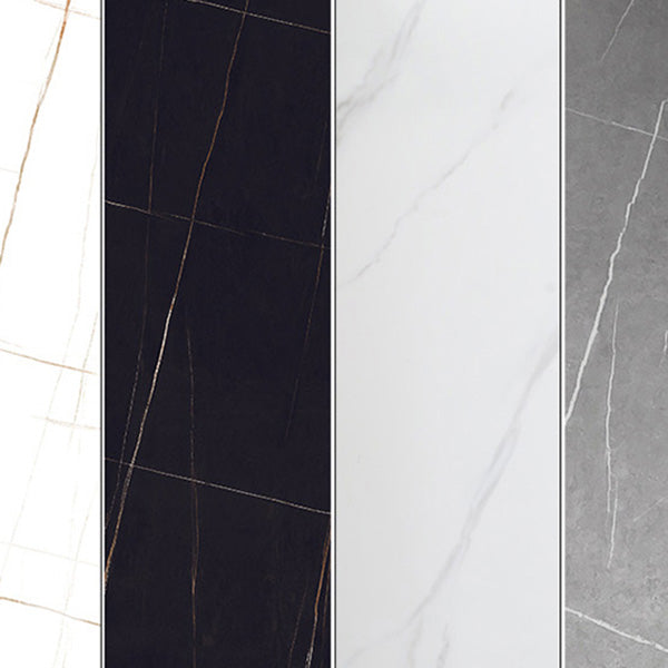 Modern Marble Table with Rectangle Table Top Black Sled Table - 42" H Clearhalo 'Bar Furniture' 'Bar Tables' 'bar_tables' 'furn' 'furn_bar_tables' 'Furniture' 'furniture_bar_tables' 'Kitchen & Dining Furniture' 4556209