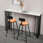 Modern Marble Table with Rectangle Table Top Black Sled Table - 42" H Clearhalo 'Bar Furniture' 'Bar Tables' 'bar_tables' 'furn' 'furn_bar_tables' 'Furniture' 'furniture_bar_tables' 'Kitchen & Dining Furniture' 4556211
