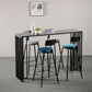 Modern Marble Table with Rectangle Table Top Black Sled Table - 42" H Clearhalo 'Bar Furniture' 'Bar Tables' 'bar_tables' 'furn' 'furn_bar_tables' 'Furniture' 'furniture_bar_tables' 'Kitchen & Dining Furniture' 4556213