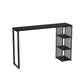 Glam Marble Counter Table with Rectangle Table Top Double Pedestal Table - 42" H Black Without Chairs Clearhalo 'Bar Furniture' 'Bar Tables' 'bar_tables' 'furn' 'furn_bar_tables' 'Furniture' 'furniture_bar_tables' 'Kitchen & Dining Furniture' 4556231