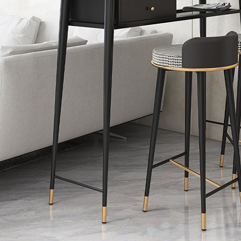 Industrial Marble Pub Table with Rectangle Table Top Legs Table - 41.3" H Clearhalo 'Bar Furniture' 'Bar Tables' 'bar_tables' 'furn' 'furn_bar_tables' 'Furniture' 'furniture_bar_tables' 'Kitchen & Dining Furniture' 4556255