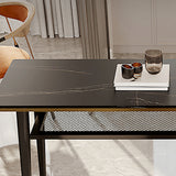 Industrial Marble Pub Table with Rectangle Table Top Legs Table - 41.3" H Clearhalo 'Bar Furniture' 'Bar Tables' 'bar_tables' 'furn' 'furn_bar_tables' 'Furniture' 'furniture_bar_tables' 'Kitchen & Dining Furniture' 4556256