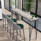 Modern Marble Bar Table with Rectangle Table Top Legs Table - 41.3" H 78.7"L x 15.7"W x 41.3"H Black-Gray Without Chairs Clearhalo 'Bar Furniture' 'Bar Tables' 'bar_tables' 'furn' 'furn_bar_tables' 'Furniture' 'furniture_bar_tables' 'Kitchen & Dining Furniture' 4556265
