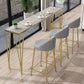 Modern Marble Bar Table with Rectangle Table Top Legs Table - 41.3" H 70.9"L x 15.7"W x 41.3"H Gray-Gold Without Chairs Clearhalo 'Bar Furniture' 'Bar Tables' 'bar_tables' 'furn' 'furn_bar_tables' 'Furniture' 'furniture_bar_tables' 'Kitchen & Dining Furniture' 4556269