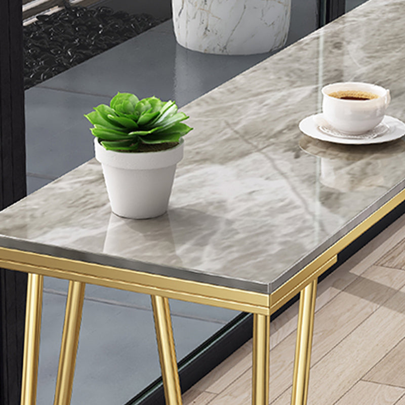 Modern Marble Bar Table with Rectangle Table Top Legs Table - 41.3" H Clearhalo 'Bar Furniture' 'Bar Tables' 'bar_tables' 'furn' 'furn_bar_tables' 'Furniture' 'furniture_bar_tables' 'Kitchen & Dining Furniture' 4556271