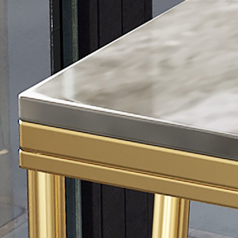 Modern Marble Bar Table with Rectangle Table Top Legs Table - 41.3" H Clearhalo 'Bar Furniture' 'Bar Tables' 'bar_tables' 'furn' 'furn_bar_tables' 'Furniture' 'furniture_bar_tables' 'Kitchen & Dining Furniture' 4556272