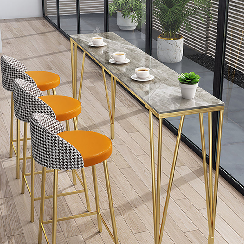 Modern Marble Bar Table with Rectangle Table Top Legs Table - 41.3" H Clearhalo 'Bar Furniture' 'Bar Tables' 'bar_tables' 'furn' 'furn_bar_tables' 'Furniture' 'furniture_bar_tables' 'Kitchen & Dining Furniture' 4556274