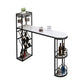 White Marble Table with Specialty Table Top Double Pedestal Table - 41.34" H White-Black Without Chairs Clearhalo 'Bar Furniture' 'Bar Tables' 'bar_tables' 'furn' 'furn_bar_tables' 'Furniture' 'furniture_bar_tables' 'Kitchen & Dining Furniture' 4556283