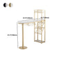 Glam Marble Bar Table with Specialty Table Top Double Pedestal Table - 41.3" H Clearhalo 'Bar Furniture' 'Bar Tables' 'bar_tables' 'furn' 'furn_bar_tables' 'Furniture' 'furniture_bar_tables' 'Kitchen & Dining Furniture' 4556306