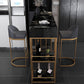 Marble Counter Table with Rectangle Table Top Double Pedestal Table - 41.3" H Clearhalo 'Bar Furniture' 'Bar Tables' 'bar_tables' 'furn' 'furn_bar_tables' 'Furniture' 'furniture_bar_tables' 'Kitchen & Dining Furniture' 4556318