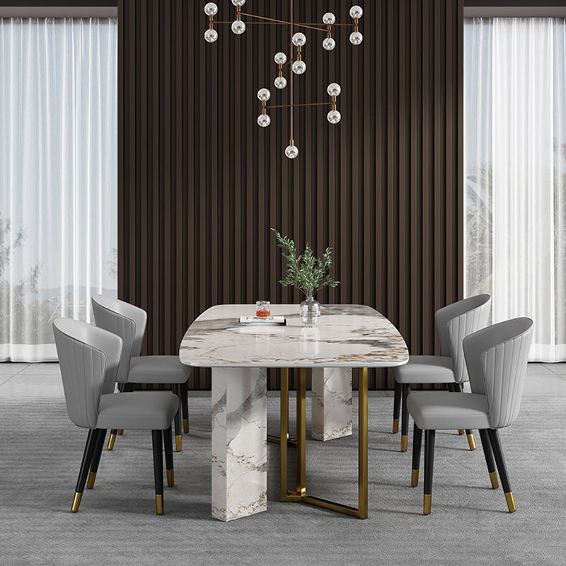 Scandinavian Style 1/2/5/7 Rectangle Dining Room Table Set for Home Clearhalo 'Dining Room Sets' 'Dining Tables & Seating' 'dining_room_set' 'furn' 'furn_dining_room_set' 'Furniture' 'furniture_dining_room_set' 'Kitchen & Dining Furniture' 'kitchen&dining_furn' 'kitchen' 4556325