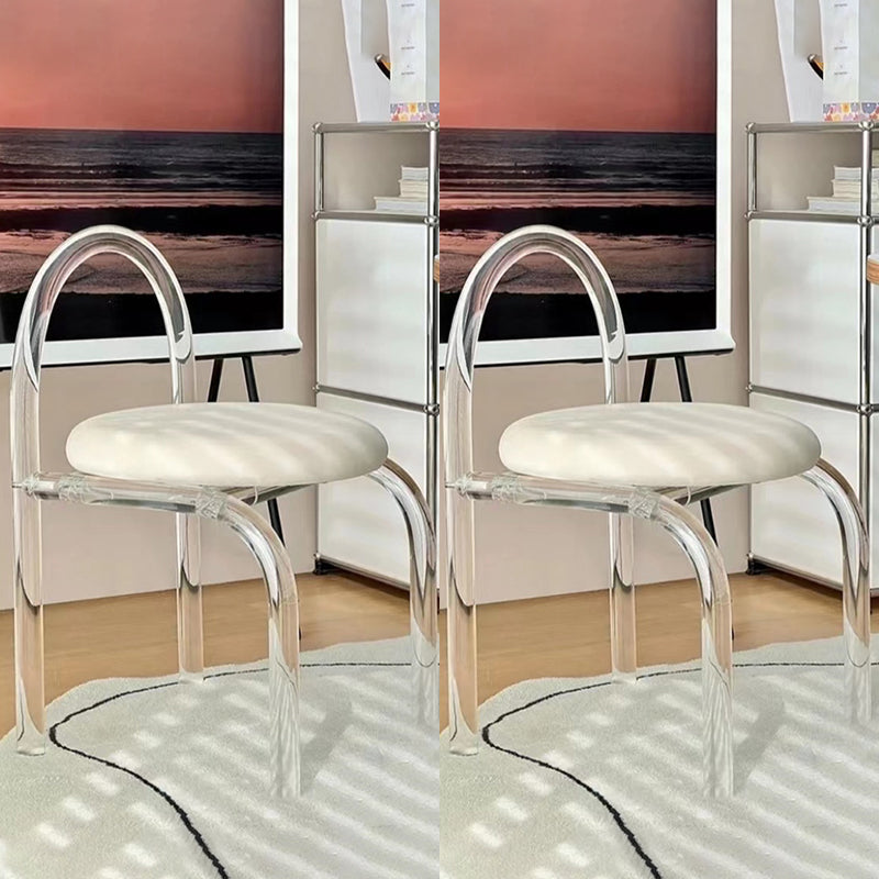 Contemporary 1/2/7 Pieces Furniture Acrylic Dining Room Table with Chairs for Kitchen 2 White Chairs Clearhalo 'Dining Room Sets' 'Dining Tables & Seating' 'dining_room_set' 'furn' 'furn_dining_room_set' 'Furniture' 'furniture_dining_room_set' 'Kitchen & Dining Furniture' 'kitchen&dining_furn' 'kitchen' 4556337