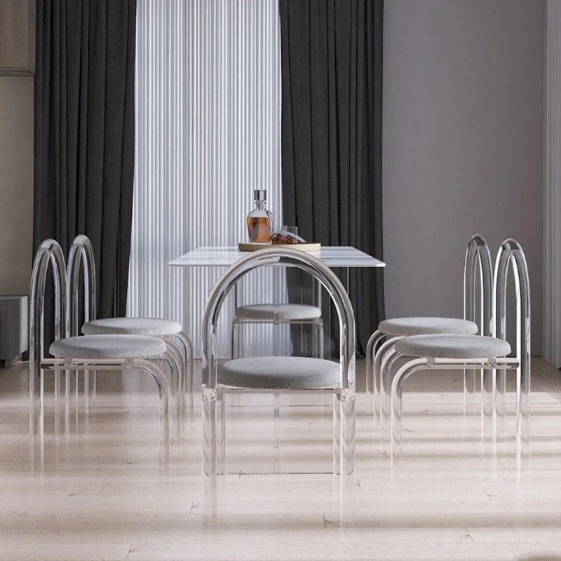 Contemporary 1/2/7 Pieces Furniture Acrylic Dining Room Table with Chairs for Kitchen Clearhalo 'Dining Room Sets' 'Dining Tables & Seating' 'dining_room_set' 'furn' 'furn_dining_room_set' 'Furniture' 'furniture_dining_room_set' 'Kitchen & Dining Furniture' 'kitchen&dining_furn' 'kitchen' 4556339