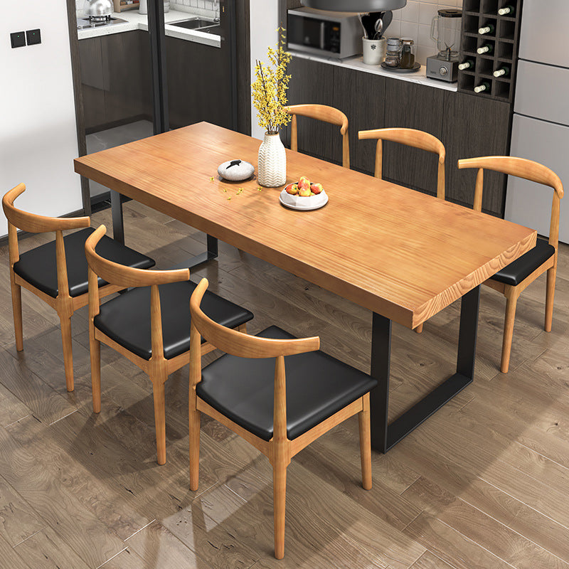 Industrial 1/2/3/5/7 Pieces Dining Table with Chairs Solid Wood Dinette Set Clearhalo 'Dining Room Sets' 'Dining Tables & Seating' 'dining_room_set' 'furn' 'furn_dining_room_set' 'Furniture' 'furniture_dining_room_set' 'Kitchen & Dining Furniture' 'kitchen&dining_furn' 'kitchen' 4556397