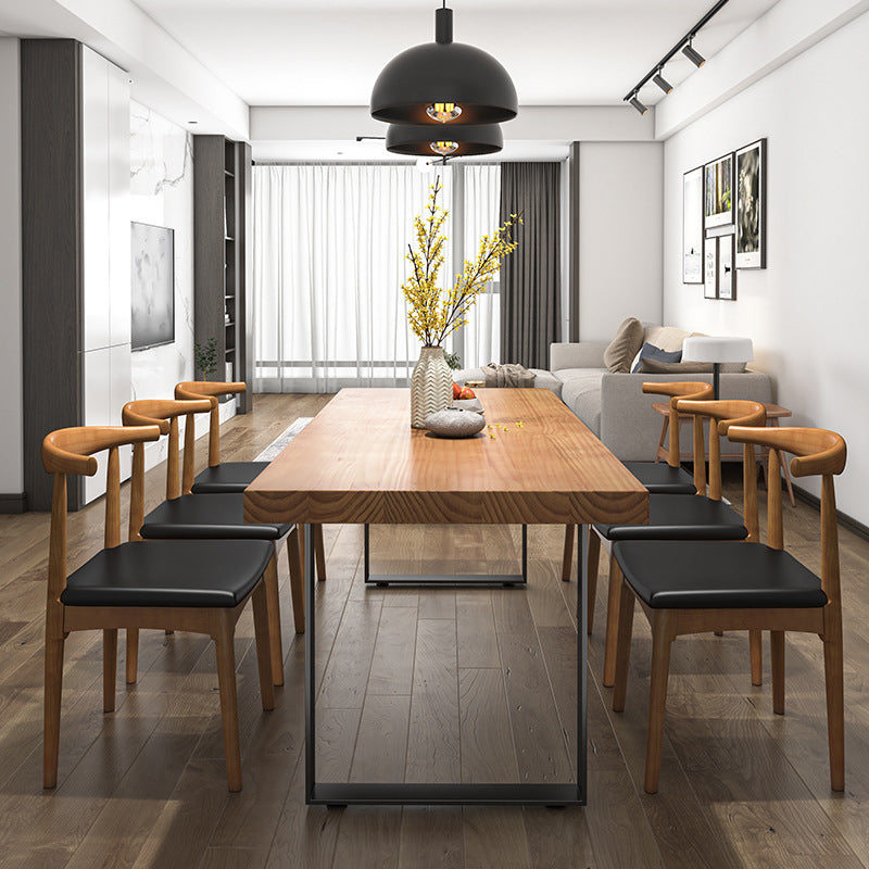 Industrial 1/2/3/5/7 Pieces Dining Table with Chairs Solid Wood Dinette Set Clearhalo 'Dining Room Sets' 'Dining Tables & Seating' 'dining_room_set' 'furn' 'furn_dining_room_set' 'Furniture' 'furniture_dining_room_set' 'Kitchen & Dining Furniture' 'kitchen&dining_furn' 'kitchen' 4556399