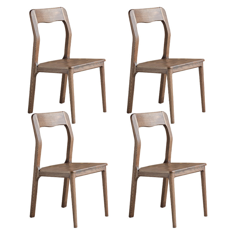 Contemporary Style 1/3/4/5 Pieces Furniture Rectangle Solid Wood Dining Table Set for Home 4 Walnut Chairs Clearhalo 'Dining Room Sets' 'Dining Tables & Seating' 'dining_room_set' 'furn' 'furn_dining_room_set' 'Furniture' 'furniture_dining_room_set' 'Kitchen & Dining Furniture' 'kitchen&dining_furn' 'kitchen' 4556417