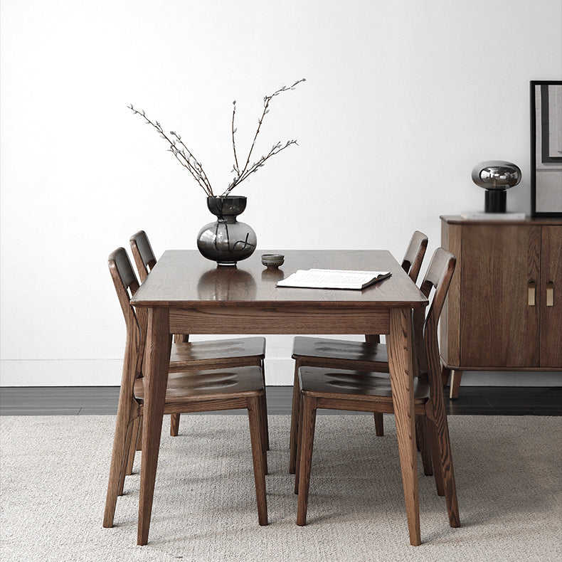 Contemporary Style 1/3/4/5 Pieces Furniture Rectangle Solid Wood Dining Table Set for Home Clearhalo 'Dining Room Sets' 'Dining Tables & Seating' 'dining_room_set' 'furn' 'furn_dining_room_set' 'Furniture' 'furniture_dining_room_set' 'Kitchen & Dining Furniture' 'kitchen&dining_furn' 'kitchen' 4556420