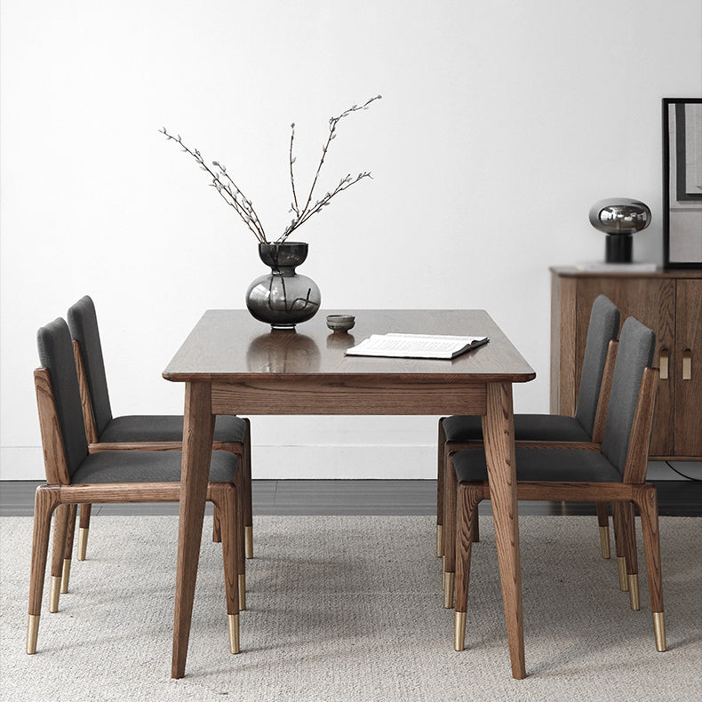 Contemporary Style 1/3/4/5 Pieces Furniture Rectangle Solid Wood Dining Table Set for Home Clearhalo 'Dining Room Sets' 'Dining Tables & Seating' 'dining_room_set' 'furn' 'furn_dining_room_set' 'Furniture' 'furniture_dining_room_set' 'Kitchen & Dining Furniture' 'kitchen&dining_furn' 'kitchen' 4556426