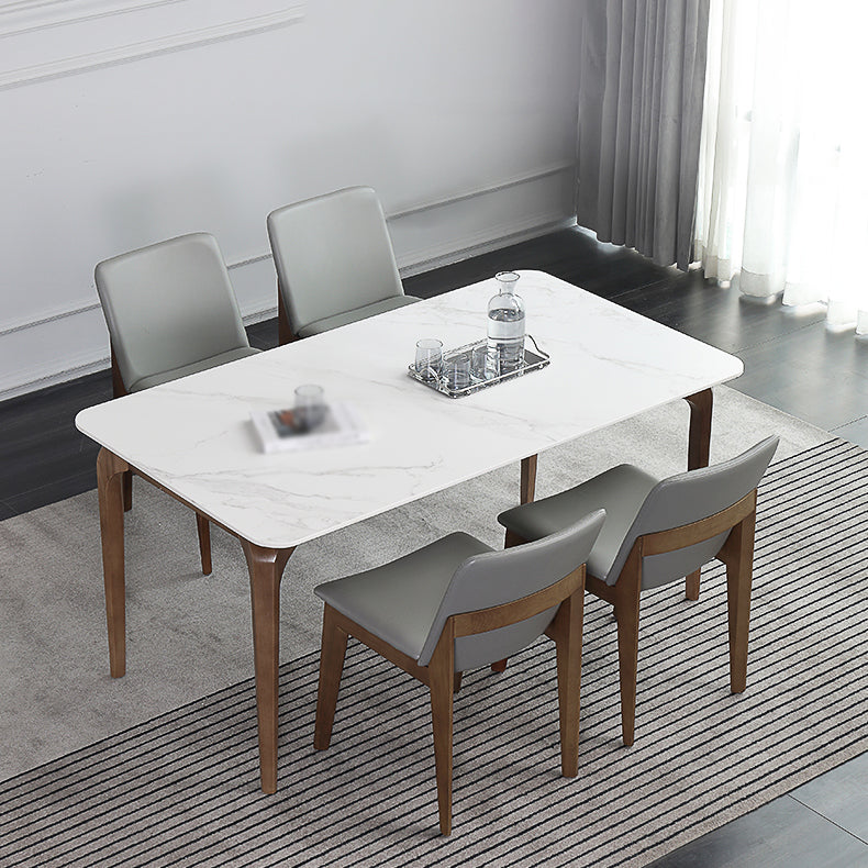 Contemporary Style 1/4/5 Pieces Dining Set Rectangle Sintered Stone Dining Table Set Clearhalo 'Dining Room Sets' 'Dining Tables & Seating' 'dining_room_set' 'furn' 'furn_dining_room_set' 'Furniture' 'furniture_dining_room_set' 'Kitchen & Dining Furniture' 'kitchen&dining_furn' 'kitchen' 4556435