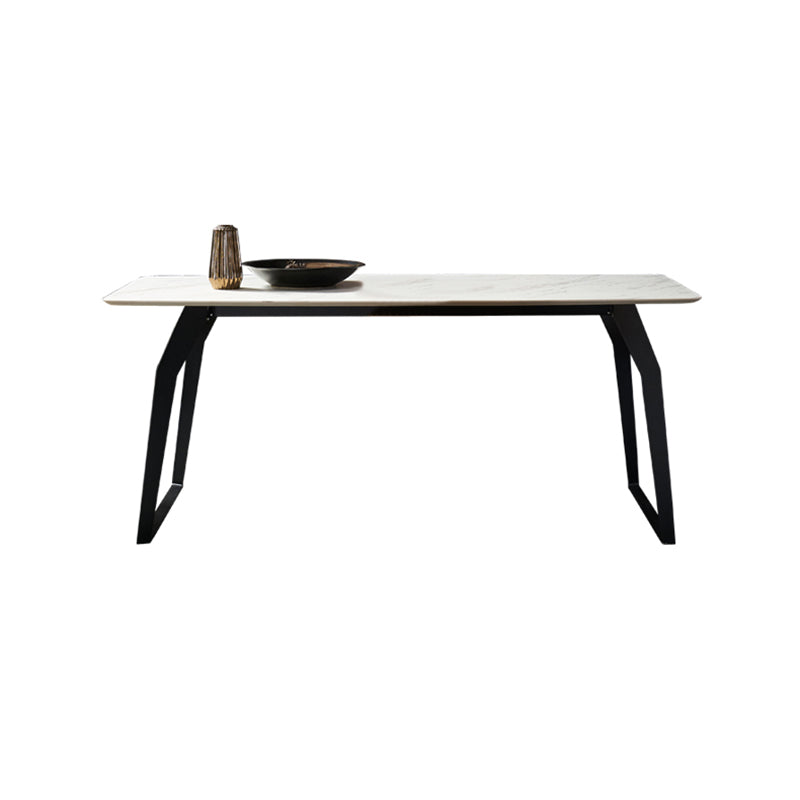 Modern 1/4/5/6/7 Pieces Furniture White Rectangle Sintered Stone Dining Room Set White 79"L x 39"W Clearhalo 'Dining Room Sets' 'Dining Tables & Seating' 'dining_room_set' 'furn' 'furn_dining_room_set' 'Furniture' 'furniture_dining_room_set' 'Kitchen & Dining Furniture' 'kitchen&dining_furn' 'kitchen' 4556453