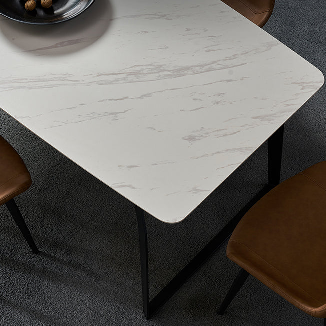 Modern 1/4/5/6/7 Pieces Furniture White Rectangle Sintered Stone Dining Room Set Clearhalo 'Dining Room Sets' 'Dining Tables & Seating' 'dining_room_set' 'furn' 'furn_dining_room_set' 'Furniture' 'furniture_dining_room_set' 'Kitchen & Dining Furniture' 'kitchen&dining_furn' 'kitchen' 4556460